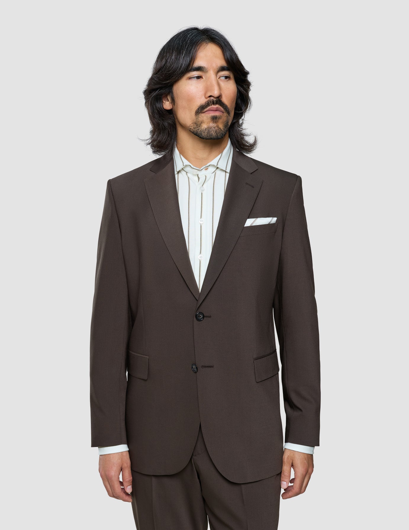 Tech Wool Blazer Dark Cocoa Brown Regular