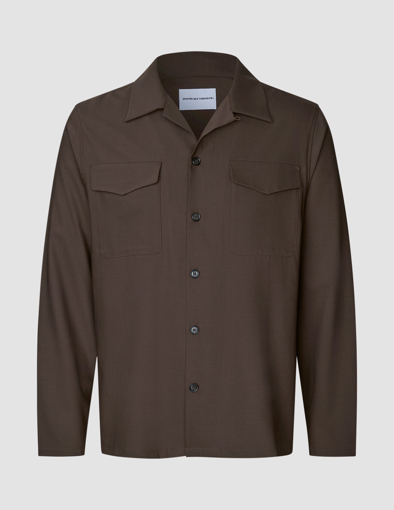 Tech Wool Overshirt Cocoa Brown