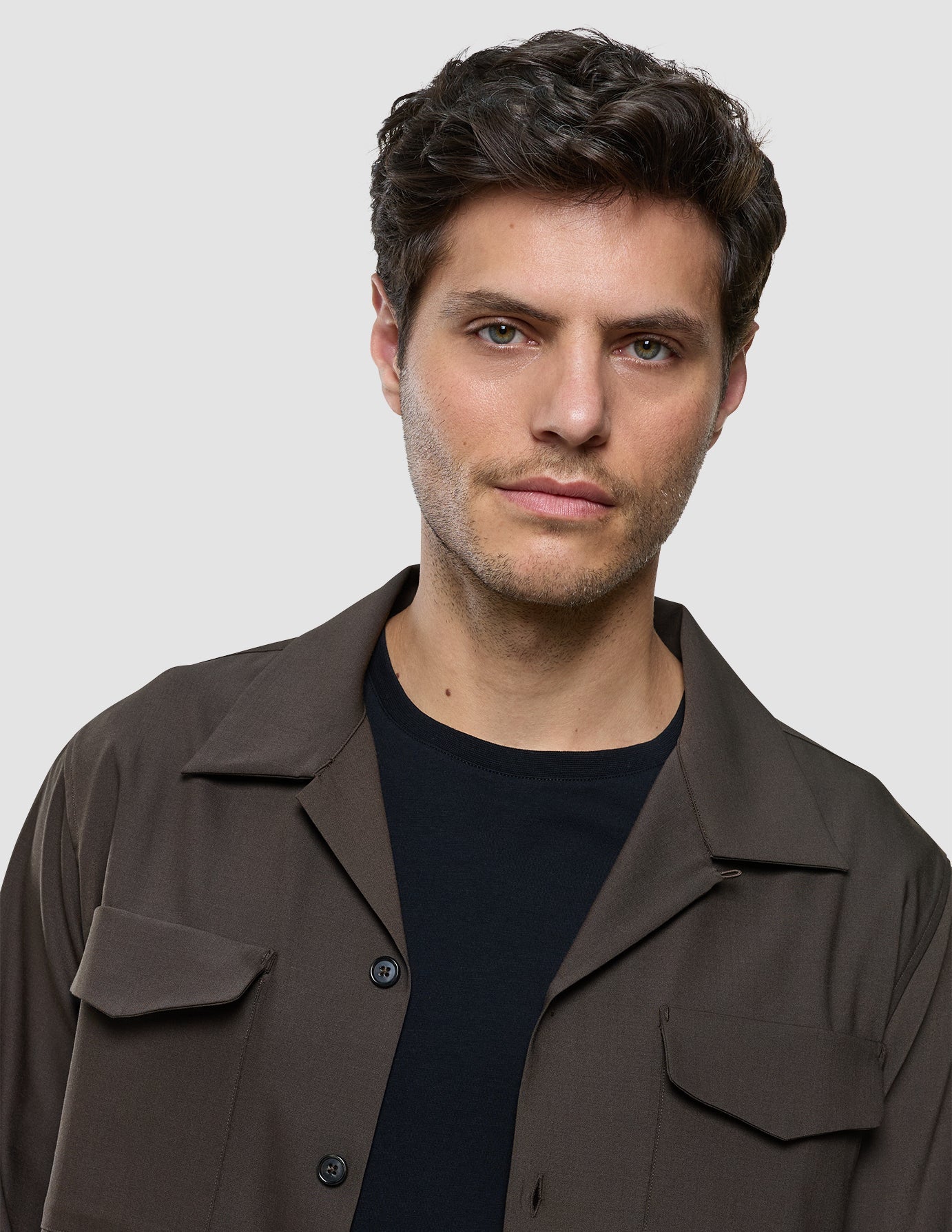 Tech Wool Overshirt Cocoa Brown