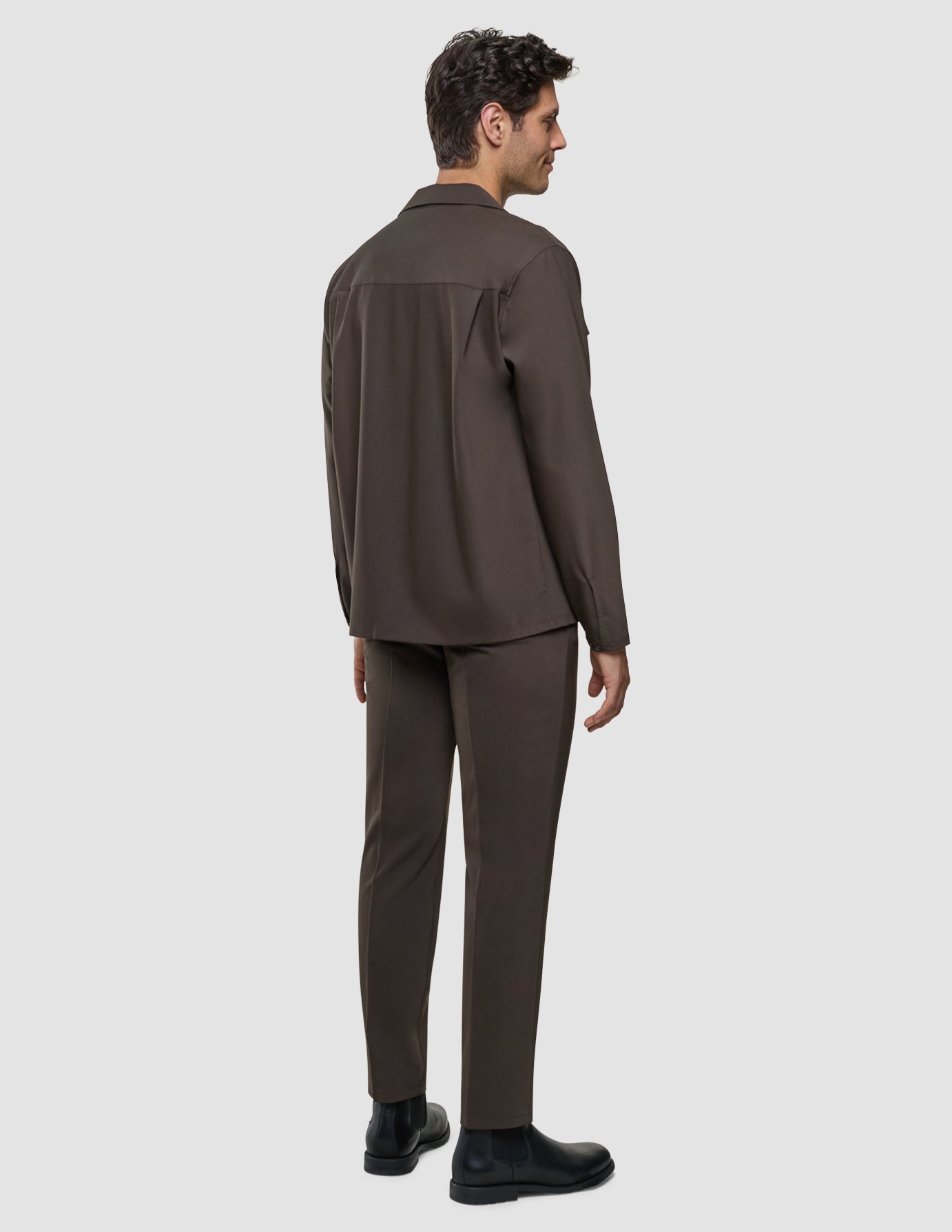 Tech Wool Overshirt Cocoa Brown