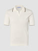 V-Neck Knit Short Sleeve Polo White