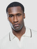 V-Neck Knit Short Sleeve Polo White