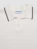 V-Neck Knit Short Sleeve Polo White