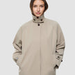 Women Waterproof Trench Coat Short Sand Grain