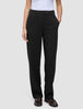 Women GO2 Pants Straight Black in a high-waisted, straight-leg style with a button closure and side pockets.