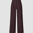 Women Serene Pants Wide Berry Pinstripe in a high-waisted, wide-leg design with a Scandinavian aesthetic.